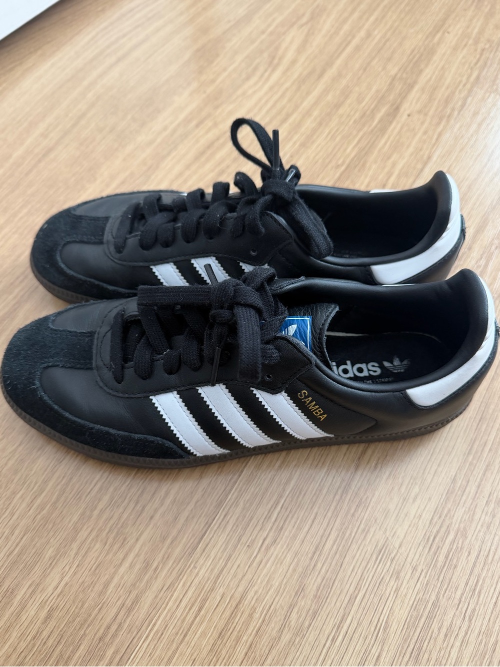 adidas Samba Black with White Stripes Classic Sneakers
